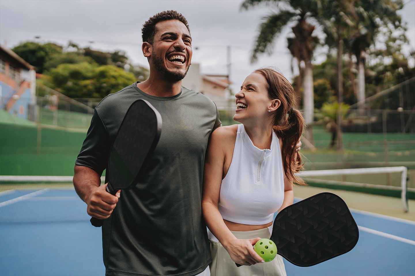 Couple Playing Pickleball