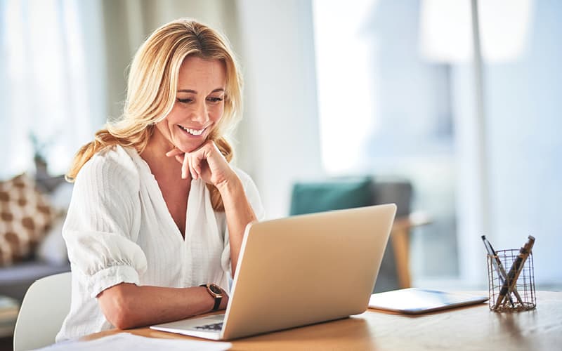 Woman using computer