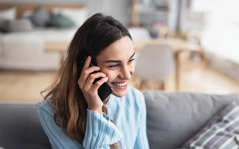Woman using a phone