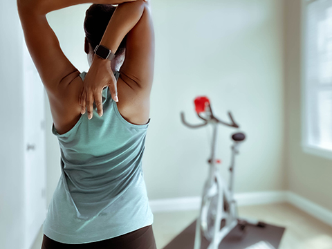 woman stretching