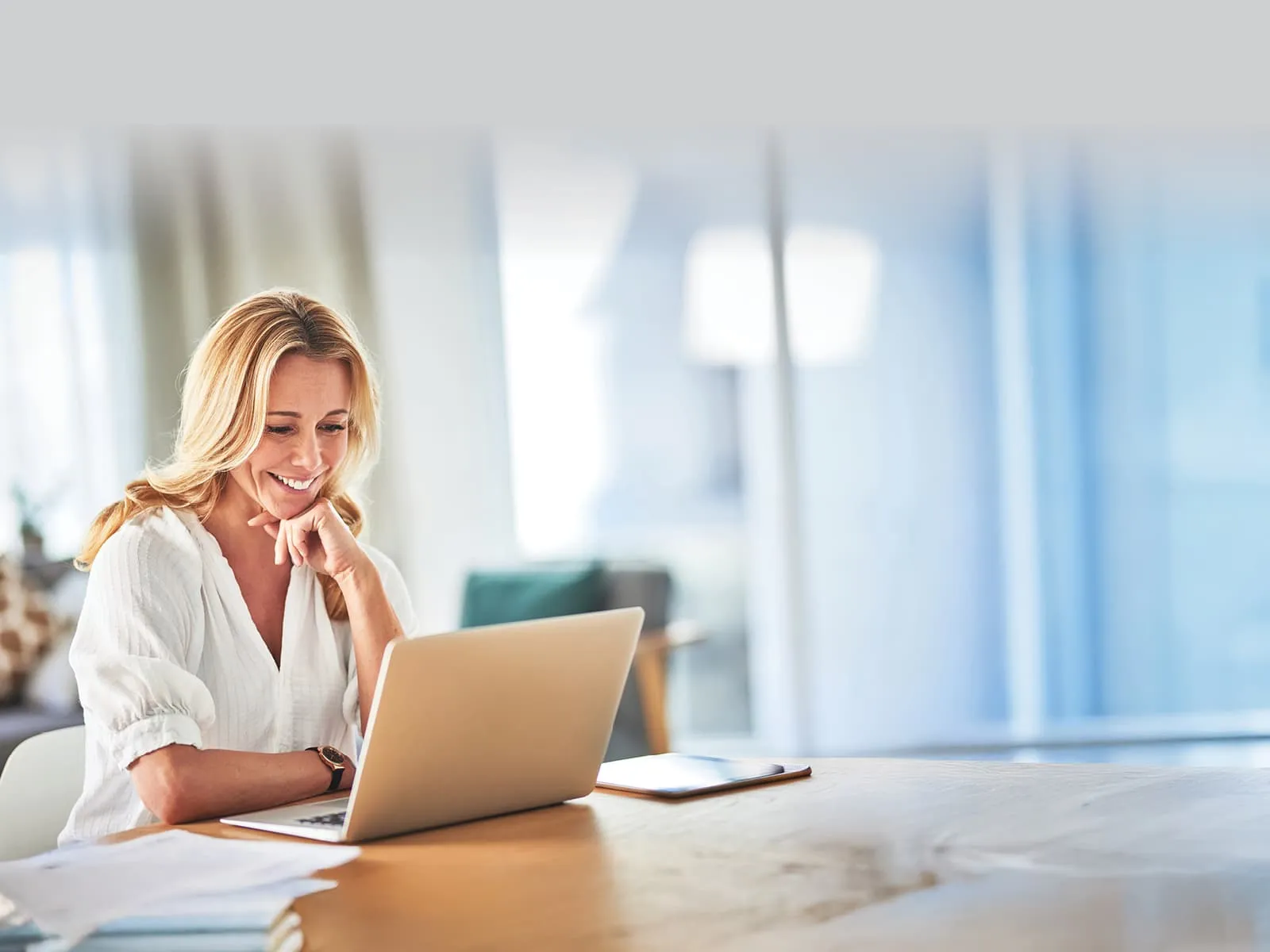 Woman using computer