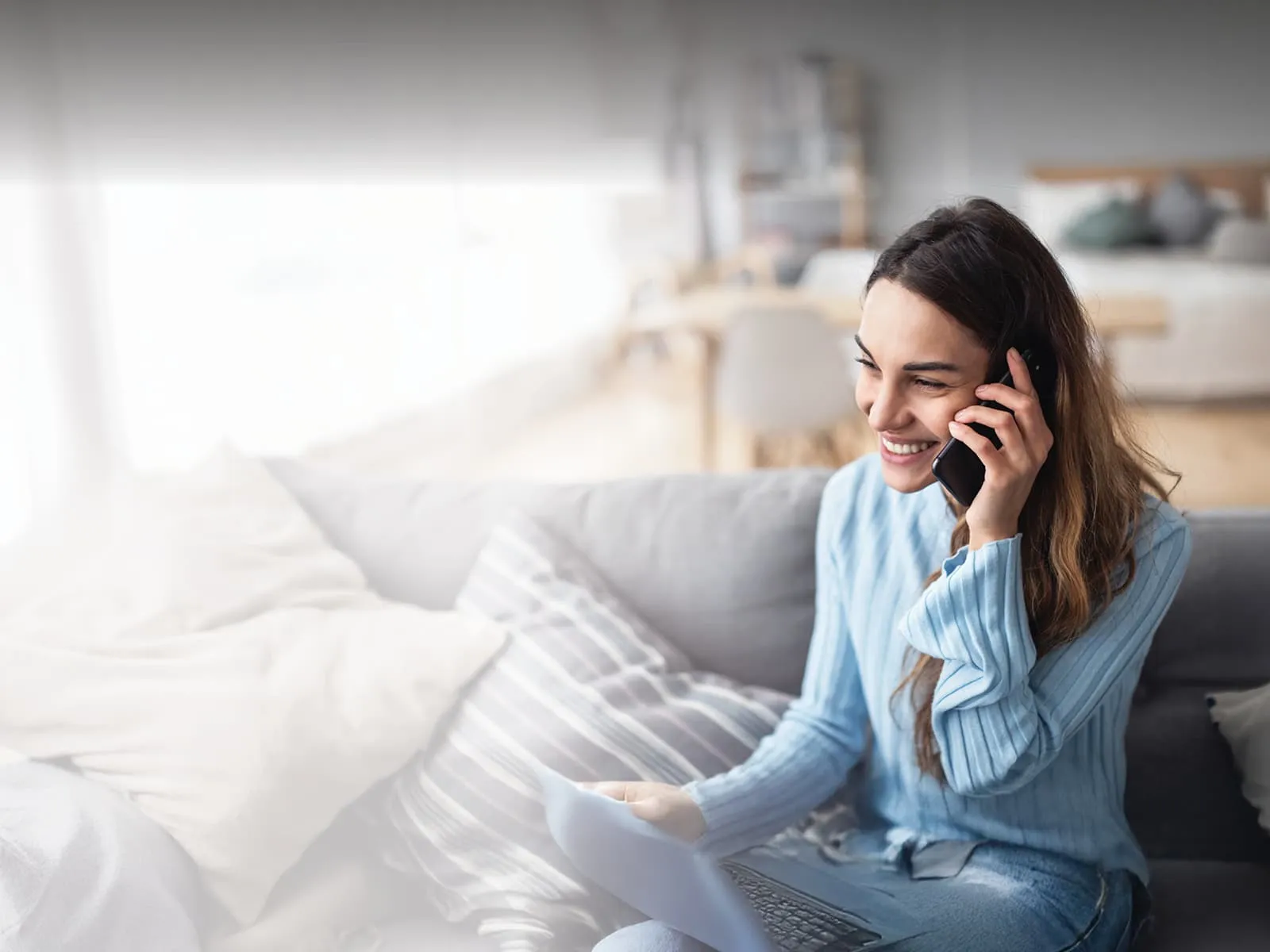 Woman using a phone